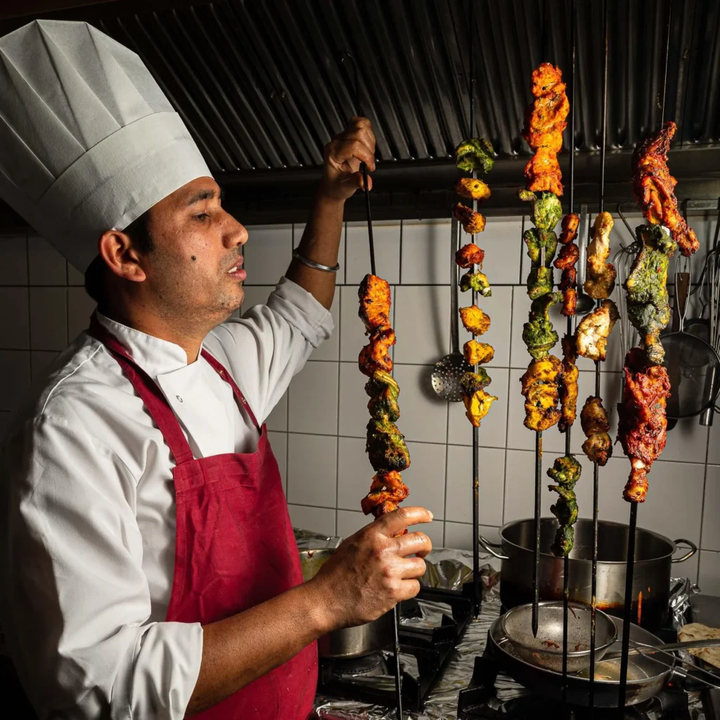 Traditional Indian tandoor cooking